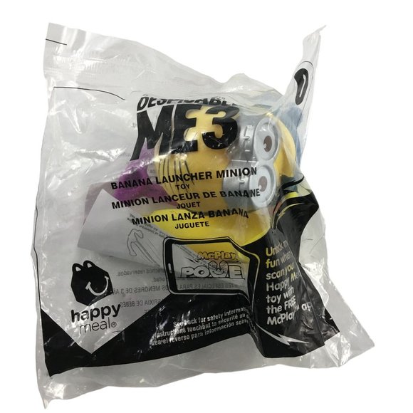 LOT 2 DESPICABLE ME 3 HAPPY MEAL TOYS NIB: CRAB BITE MINON AND BANANA LAUNCHER M - Picture 2 of 5